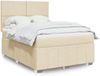 vidaXL Boxspringbett mit Matratze Creme 160x200 cm Stoff 3291717 Bild 1