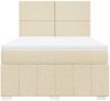 vidaXL Boxspringbett mit Matratze Creme 160x200 cm Stoff 3291717 Bild 4