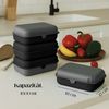 Cofi Brotdosen 3er-Set – Lunchbox / Frühstücksbox – BPA-frei, spülmaschinenfest, stapelbar, 1600 ml Schwarz-Grau Bild 3