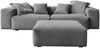 KAWOLA Sofa CELESTE 4-Sitzer mit Hocker Cord grau 72 x 114 x 302 cm Bild 3