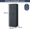Umkleideschrank Spind KACPER - 2 Abteile, Etikettenhalter Lüftungsschlitze | Umkleidespind Metall Schließfachschrank Garderobenspind, 180x60x50cm Anthrazit Bild 2