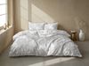 Zohome Cotton Bettwäsche 155x220 Ibisco di Lino Dove Grey Blumen weiß silber Bild 3