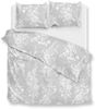 Zohome Cotton Bettwäsche 155x220 Ibisco di Lino Dove Grey Blumen weiß silber Bild 2