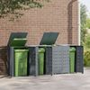 vidaXL Mülltonnenbox für 4 Tonnen Grau 276x79x117 cm Stahl 3279989 Bild 3