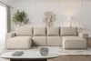 Wohnlandschaft U-Form Sofa ESTELLE mit Schlaffunktion Stoff Opera Velvet Pearl Bild 2