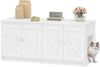 Katzenschrank, Katzenklo Schrank für 2 Katzen, Versteckter Katzentoilettenschrank, Katzenhaus für den Innenbereich, Bauernhausstil, 119 x 48 x 53,5 cm, Weiß Bild 2