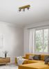 LED Deckenstrahler Silber mit Holz 3-flammig, Breite 44cm Bild 4