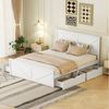 REDOM Funktionsbett 160x200cm Einfaches Holzpritschenbett mit vier Schubladen, Ohne Matratze Bild 5