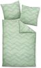 Janine J.D. Mako-Satin Bettwäsche 200x200 Rauten Zacken rauchgrün grün 87082-06 Bild 2
