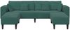 vidaXL Sofa 3 pcs Dunkelgrün 250 x 188 x 76 cm Samt 3335174 Bild 4