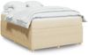 vidaXL Boxspringbett mit Matratze Creme 160x200 cm Stoff 3285586 Bild 1