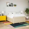 vidaXL Boxspringbett mit Matratze Creme 160x200 cm Stoff 3285586 Bild 3