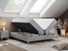 Boxspringbett - Doppelbett mit Multipocket-Matratze - LESS -160x200 - Hellgrau Velours - H4 Bild 2