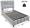 TavilaEcon Boxspringbett Polsterbett mit Hydraulikvorrichtung und verstellbarem Kopfteil (1-St), mit LED-Beleuchtung, ohne Matratze, 90×200cm Bild 4
