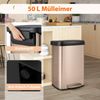 50L Küche Mülleimer mit Sanft Schließendem Deckel & Desodorierungsfach Abfalleimer Roségold Bild 5