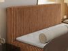Boxspringbett mit Kopfteil und Topper Visco, Cord Bett - TILIANO - 200 x 200 cm - Orange Cord - H4 Bild 4