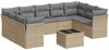 vidaXL 10-tlg. Garten-Sofagarnitur mit Kissen Beige Poly Rattan 3249978 Bild 2