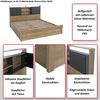 King Size Bett HWC-P43, Doppelbett Bettgestell mit Lattenrost, MDF 180x200cm ~ Wotan-Eiche-Optik, weiß Bild 2