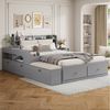 Odikalo Schlafzimmer-Set Kombi-Bett Tatami Bett Staufach Schubladen Nachttisch Schrank Sofabank Bild 3