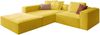 KAWOLA Sofa CARMO Ecksofa Stoff gelb mit Hocker Recamiere links 68 x 191 x 306 cm Bild 3