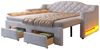 Merax Daybett 90x200 cm/180x200 cm mit LED-Beleuchtung (1 tlg), Tagesbett mit Ausziehbett & 2 Schubladen, Schlafsofa Sofabett, Samt Bild 4
