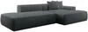 Vente-unique - ERYNEL Sofa SamtStoff Grau - B 156 cm x H 70 cm x L 305 cm Bild 4