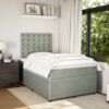 vidaXL Boxspringbett mit Matratze Hellgrau 120x200 cm Samt 3292322 Bild 3