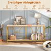COSTWAY Konsolentisch, schmal Marmor, mit geometrischem Metallrahmen, gold Bild 3