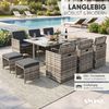 Swing&Harmonie Garten-Essgruppe Poly Rattan Sitzgruppe Esstisch Lounge Gartenmöbel, (Sitzgarnitur, Tisch, Stühle, Hocker Garnitur Set) Bild 4