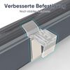 Sekey Doppelrollo Wellen Klemmfix ohne Bohren 90x130cm, Wellen Dunkelgrau Bild 5