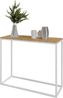AX LIVING Flur Konsolentisch Lortie 80 cm Wotan Eiche weißes Gestell Bild 2