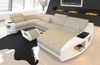 Wohnlandschaft Swing U Form aus Leder - Büffelleder - beige-weiß - Rechts Bild 2