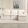 Modulares 3-Sitzer Sofa mit Hocker, Cord in Beige, B 263 x T 167 x H 85 cm Bild 3