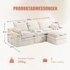 Modulares 3-Sitzer Sofa mit Hocker, Cord in Beige, B 263 x T 167 x H 85 cm Bild 5