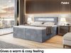 MEBLINI Boxspringbett ASPIN 120x200 cm mit Bettkasten und LED - H4/Grau Samt Polsterbett - Doppelbett mit Topper & Taschenfederkern-Matratze Bild 4