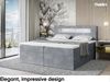 MEBLINI Boxspringbett ASPIN 120x200 cm mit Bettkasten und LED - H4/Grau Samt Polsterbett - Doppelbett mit Topper & Taschenfederkern-Matratze Bild 2