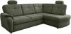 Ecksofa >Elli< Schlaffunktion, Stauraum, Kopfstützen, moosgrün - 264x92x180cm (BxHxT) Bild 4