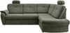 Ecksofa >Elli< Schlaffunktion, Stauraum, Kopfstützen, moosgrün - 264x92x180cm (BxHxT) Bild 5
