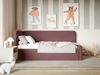 Selsey 'Fanko' Jugendbett 90x200 cm mit Matratze, Kopfteil links, Samt, Rosa Bild 2