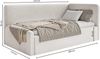 Selsey 'Fanko' Jugendbett 90x200 cm mit Matratze, Kopfteil links, Samt, Rosa Bild 5