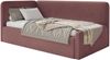 Selsey 'Fanko' Jugendbett 90x200 cm mit Matratze, Kopfteil links, Samt, Rosa Bild 1