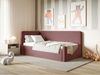 Selsey 'Fanko' Jugendbett 90x200 cm mit Matratze, Kopfteil links, Samt, Rosa Bild 3