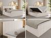 Boxspringbett mit Kopfteil und Topper Visco, Cord Bett - TILIANO - 140 x 200 cm - Beige Cord - H3 Bild 2