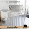 BigDean Wasserkrug Kühlschrankkrug 1,1 Liter Glaskrug mit Deckel, (Packung, 1-tlg, Wasserkaraffe), Feststizender Deckel, Schlanke Form, Robustes Borosilikatglas Bild 4