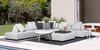 Couchtisch Leyrid aus Aluminium, modern und wetterfest, oval, weiß, ideal für Outdoor Bild 3