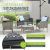 Juskys 'Fort Myers' Gartenmöbel Set mit Tisch, Sofa & 2 Stühlen, Polyrattan, 60x35 cm, Grau-meliert / Grau Bild 2