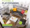 Juskys 'Fort Myers' Gartenmöbel Set mit Tisch, Sofa & 2 Stühlen, Polyrattan, 60x35 cm, Grau-meliert / Grau Bild 4