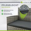 Juskys 'Fort Myers' Gartenmöbel Set mit Tisch, Sofa & 2 Stühlen, Polyrattan, 60x35 cm, Grau-meliert / Grau Bild 5