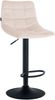 CLP 2er Set Barhocker Jerry Samt höhenverstellbar und 360 drehbar,beige schwarz Bild 3