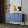 Sideboard mit 3 Türen, verstellbaren Regalböden,goldenen Griffen,Stauraum für Wohnzimmer Küche Esszimmer,stabile Metallbasis,Marineblau Bild 4